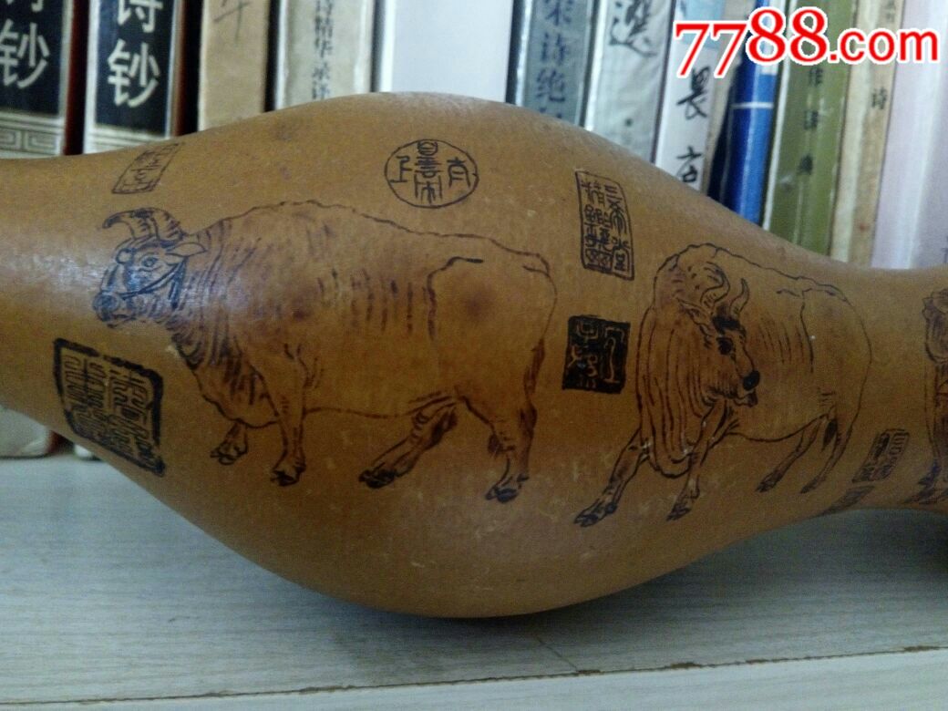 烙画五牛图