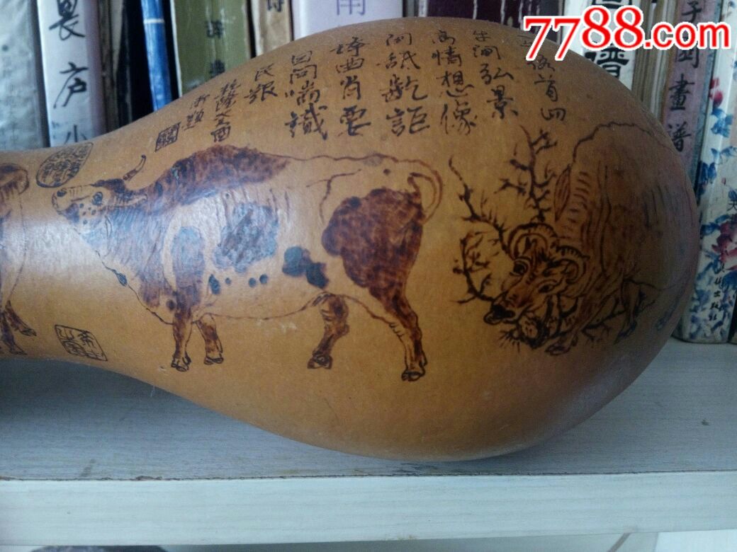 烙画五牛图