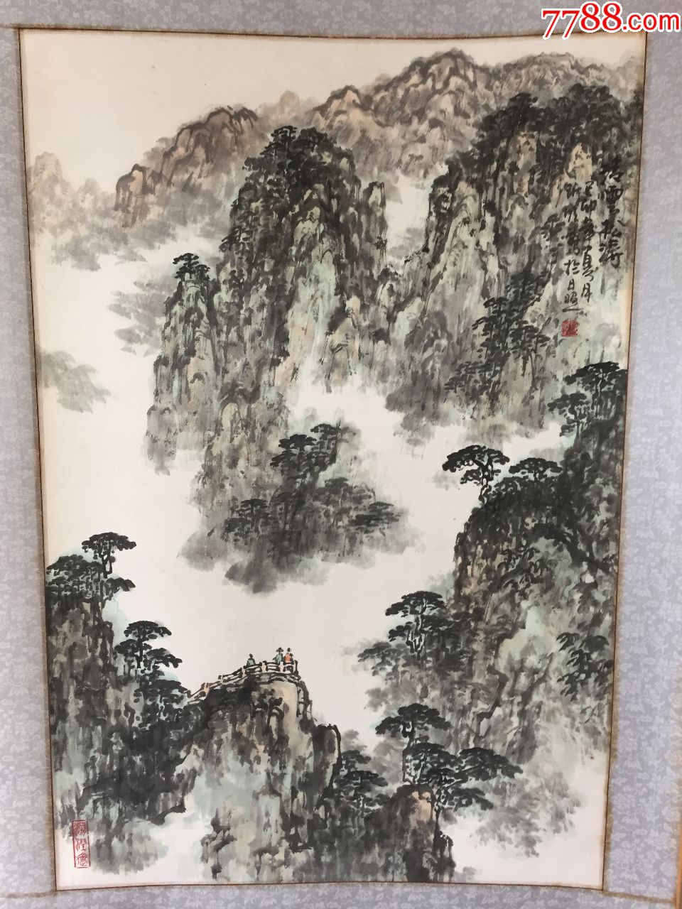 尹沂明《清云松涛》山水立轴_山水国画原作_墨海飘香