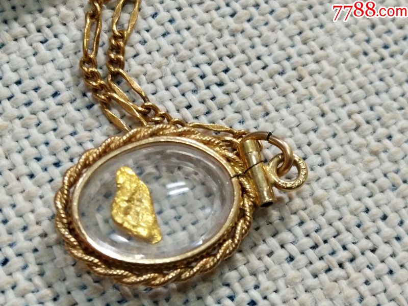 海外欧洲中古18k黄金天然金块(狗头金)项链