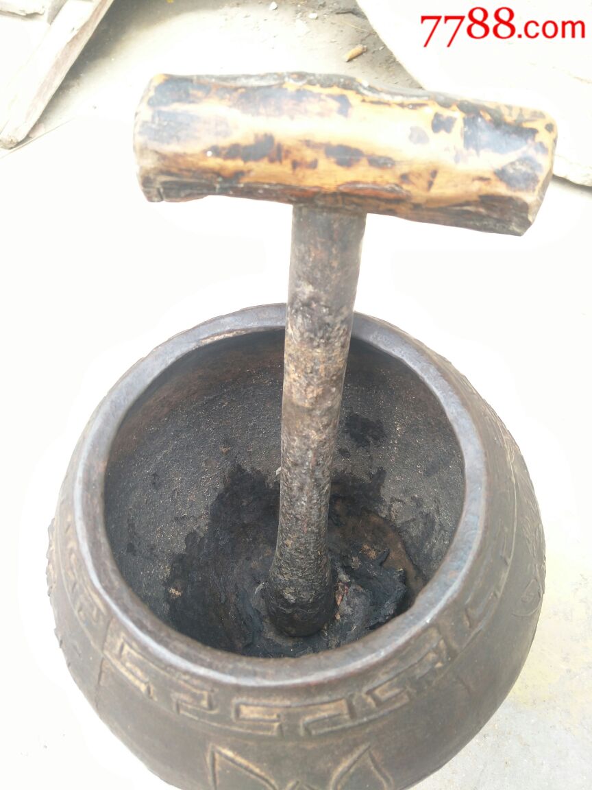 七十年代中药缸捣药罐中医器具药具中药工具_其他铁器/钢器_大中华小