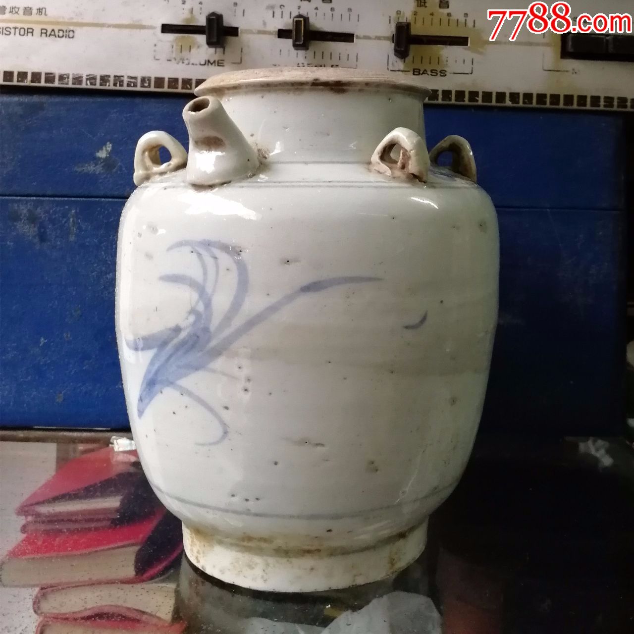 明代青花瓷油罐古董老瓷器