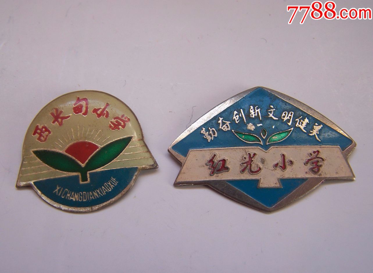 西长甸小学,红光小学,两枚铜章合售,稀少_校徽/毕业章_第1张_7788徽章