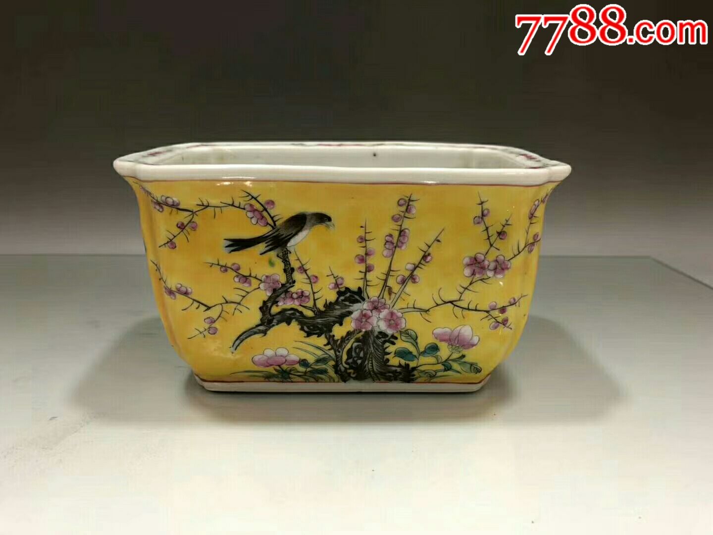 民国瓷器,日本回流,粉彩花盆,全品,老物件