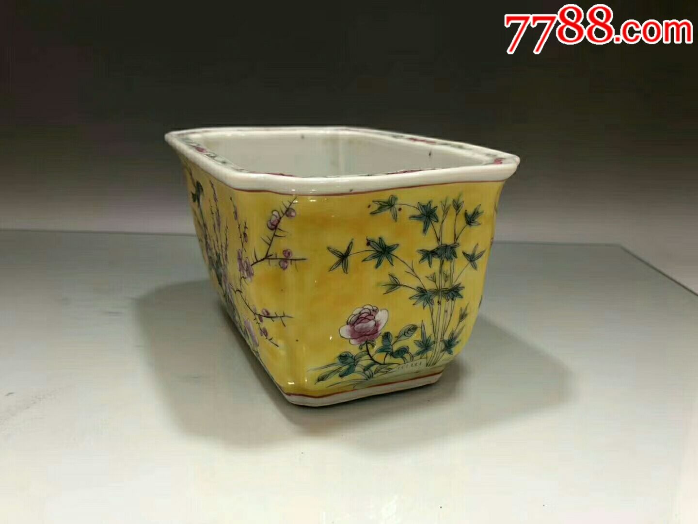 民国瓷器,日本回流,粉彩花盆,全品,老物件