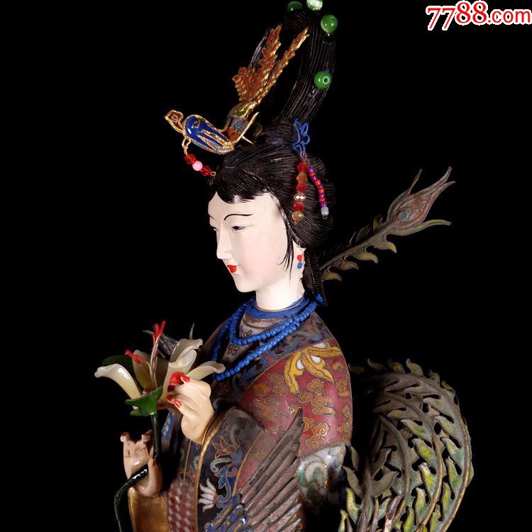 景泰蓝掐丝珐琅凤凰仙女人物