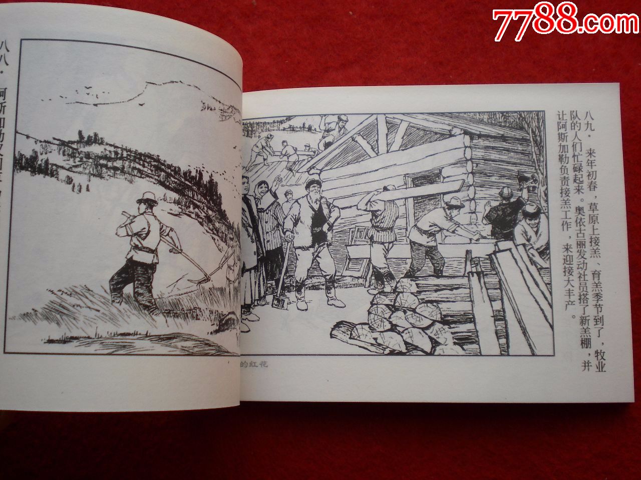 1965年王重义绘画,上海连环画,精品百种连环画《天山的红花》》王重义