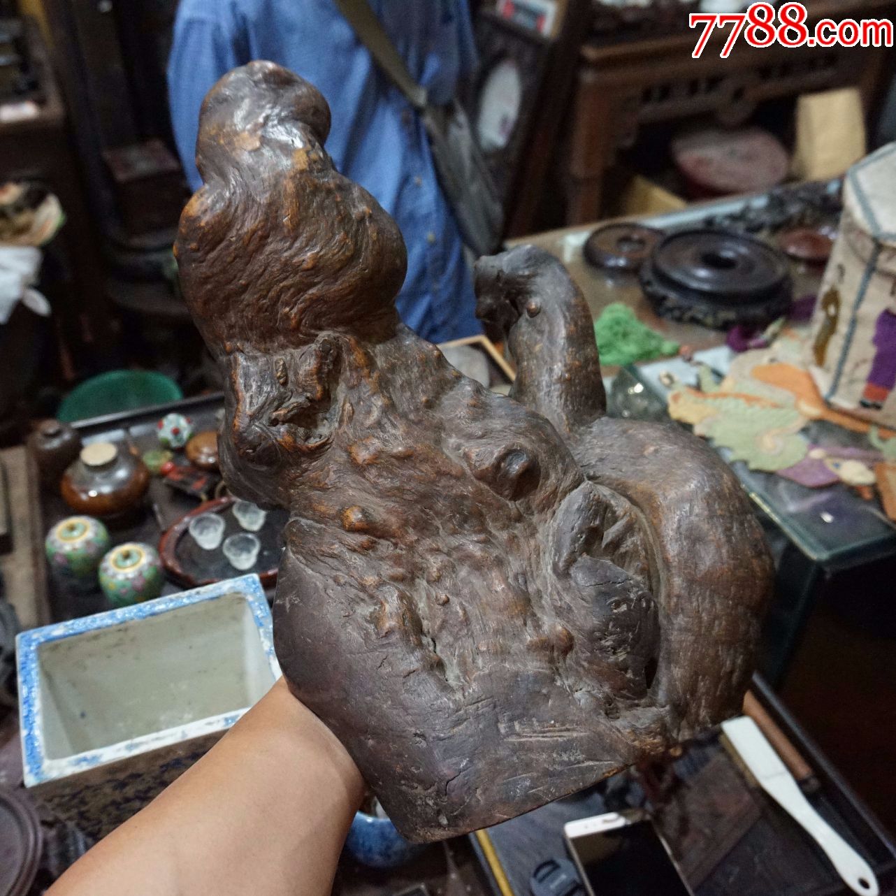 清代古董古玩杂项收藏品旧货老红木旧家具树根雕树瘤随型雕刻摆件