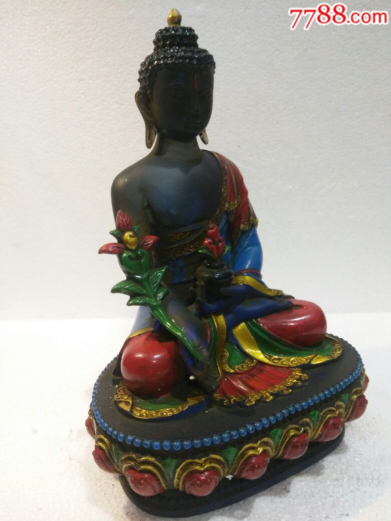 琉璃佛像药师佛琉璃佛像摆件复古佛像摆件