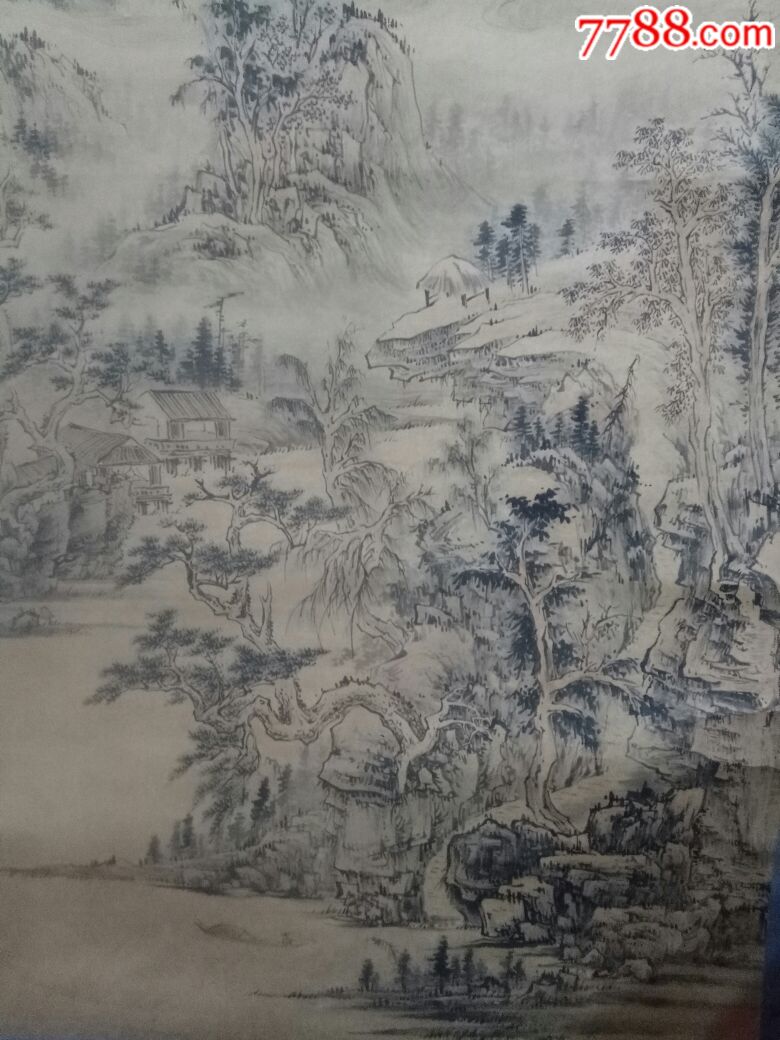 旧仿清代石溪山水画