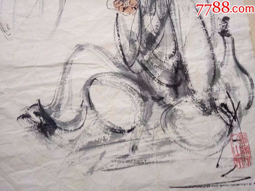 三尺中堂人物画国画,墨道山人画的写意画水墨画文人画