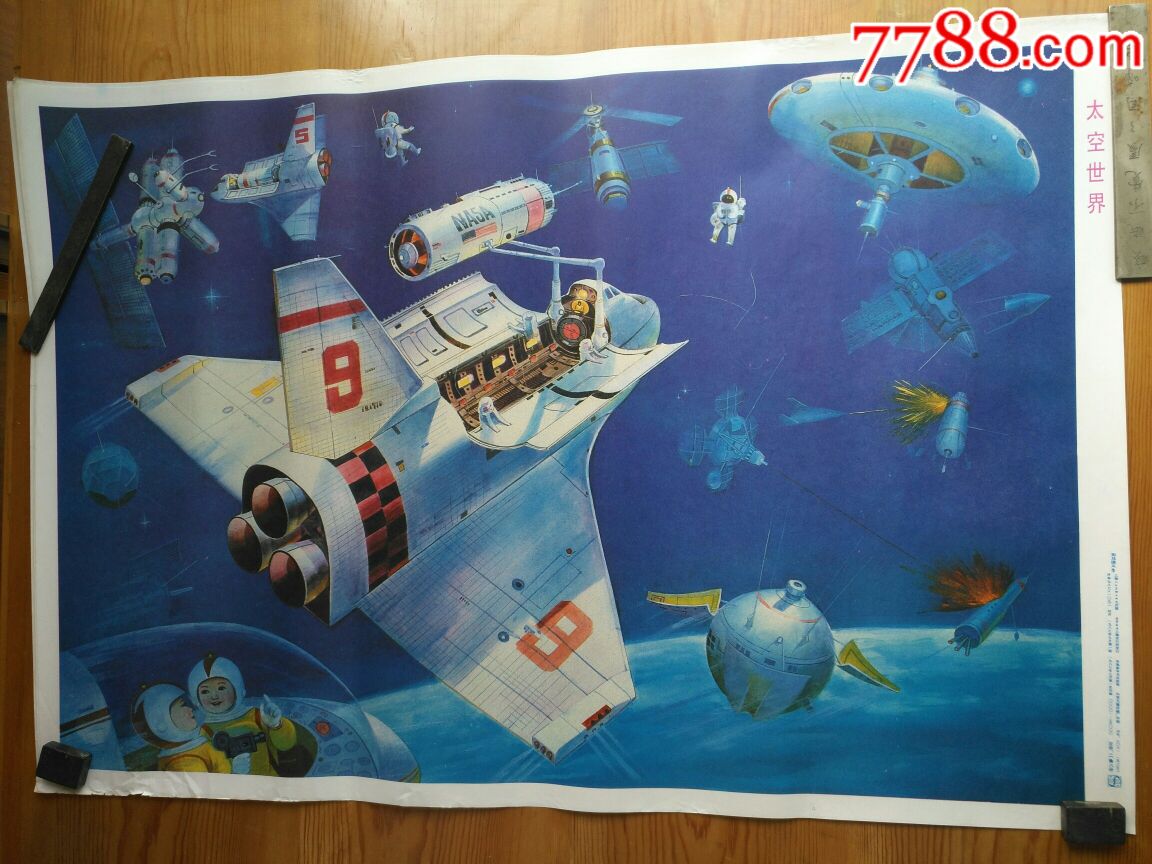 3张1987年年画----太空世界