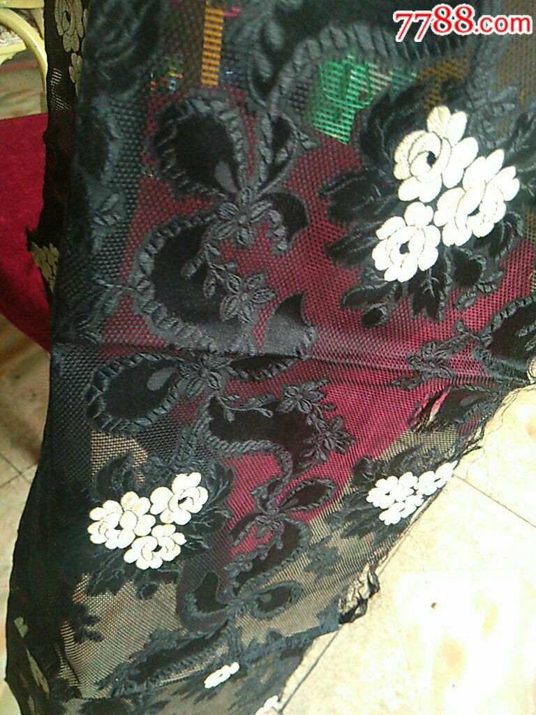 清代透明纱衣布料两块,带精美绣工!