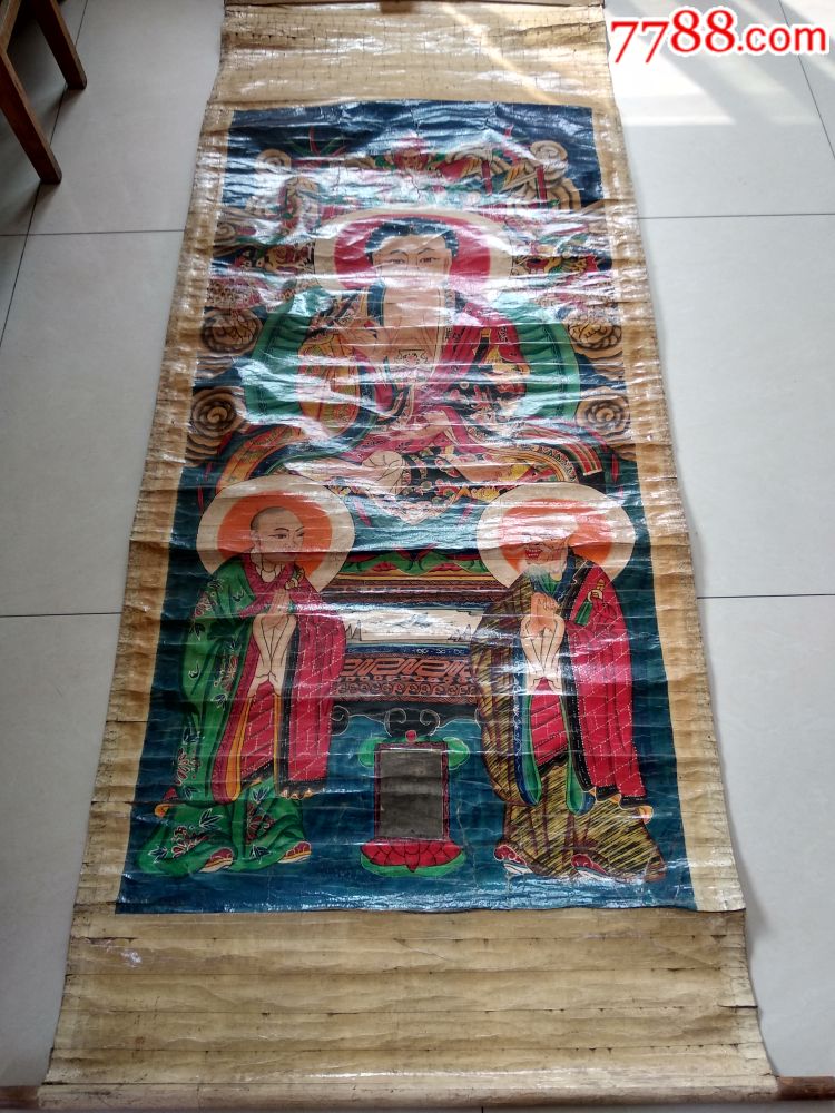 大幅手绘年画版画道教水陆画一幅