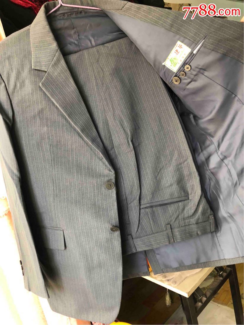全新八十年代老款毛料西服套装