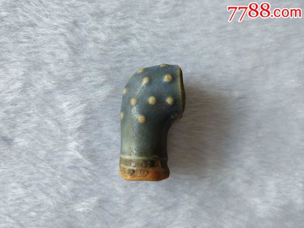 明代霁蓝秞烟嘴2个通走