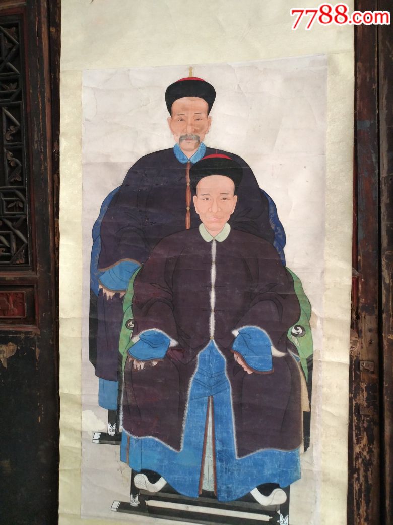 画工一流清代人物画大中堂两张一套