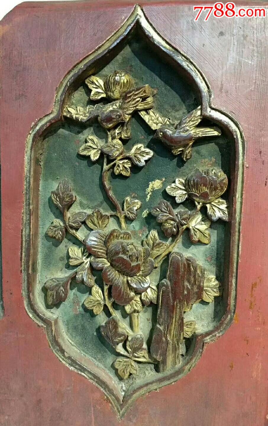 清代木雕花板