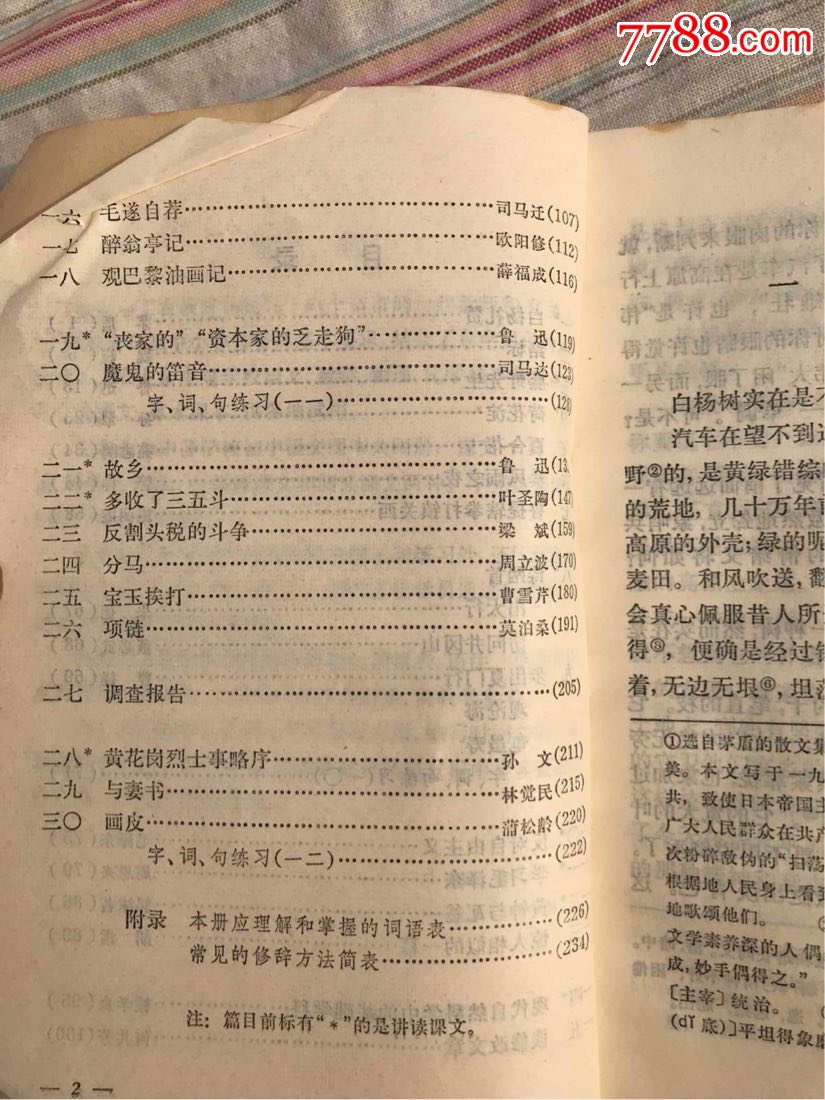 81年初中语文课本