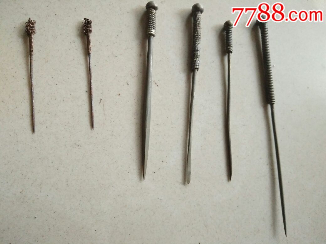 清代中医针灸银针两筒3-8厘米_价格5000.