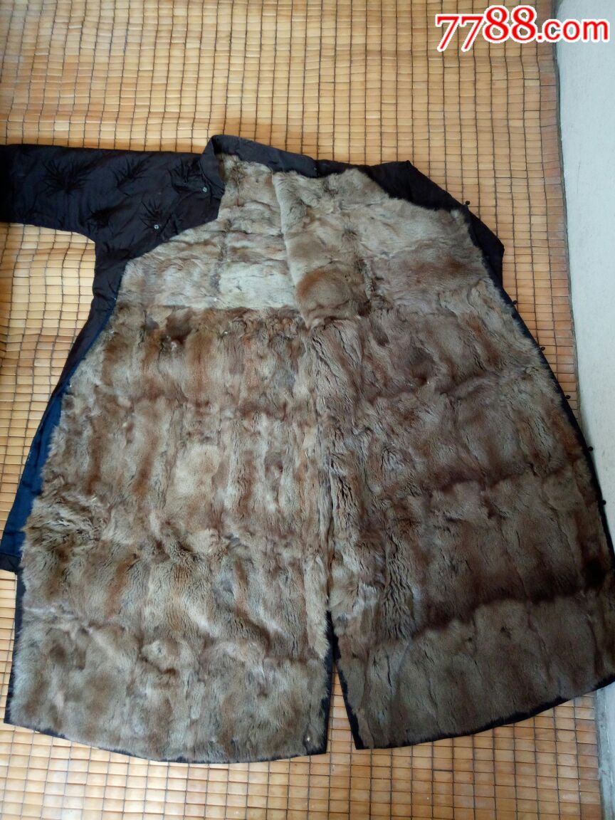 灰鼠皮旗袍,丝绸大襟大袍