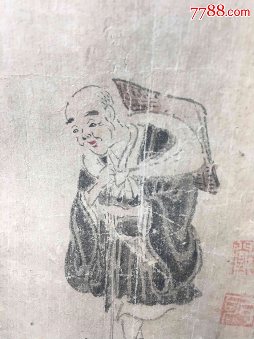 僧人行旅图佛教老画宋画形