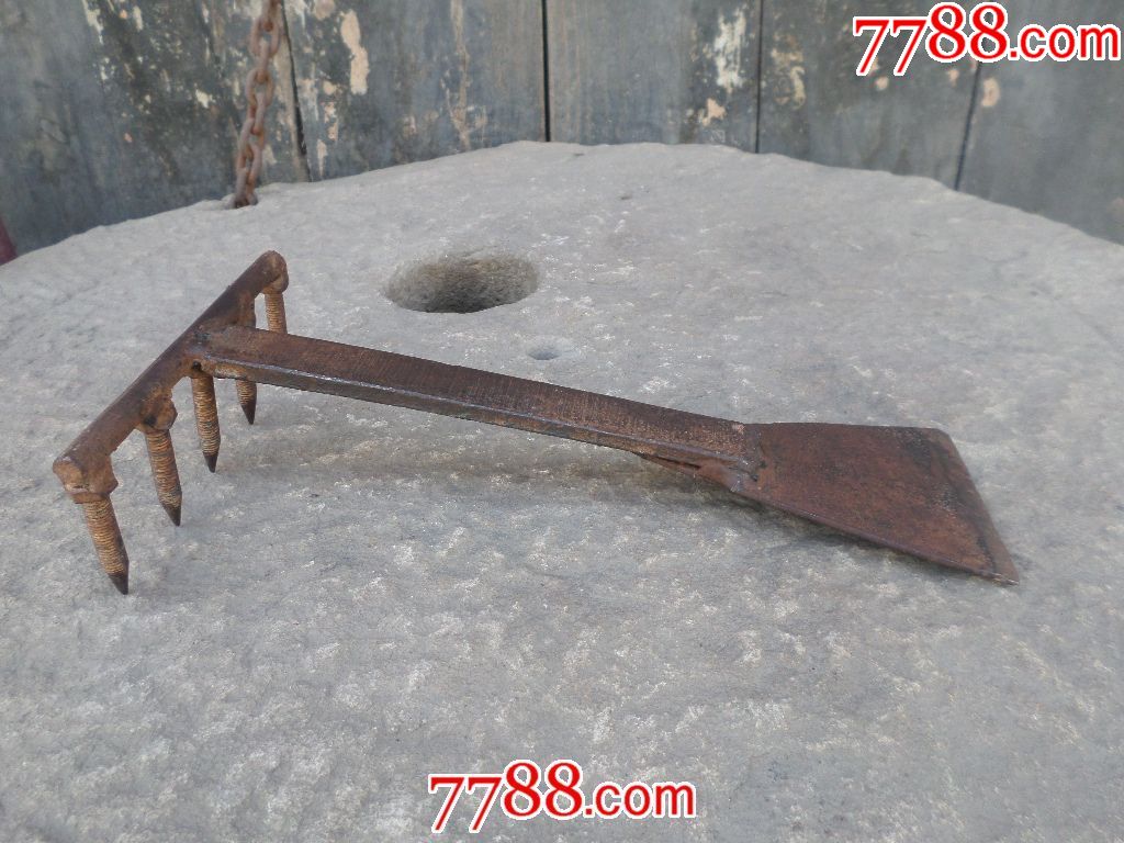 古玩杂项老铁铜器老手工制金属工具民俗怀旧老物件铁铲子小铁耙子