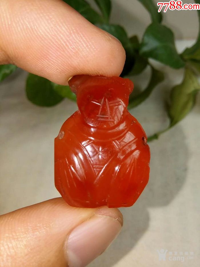 清代南红玛瑙童子