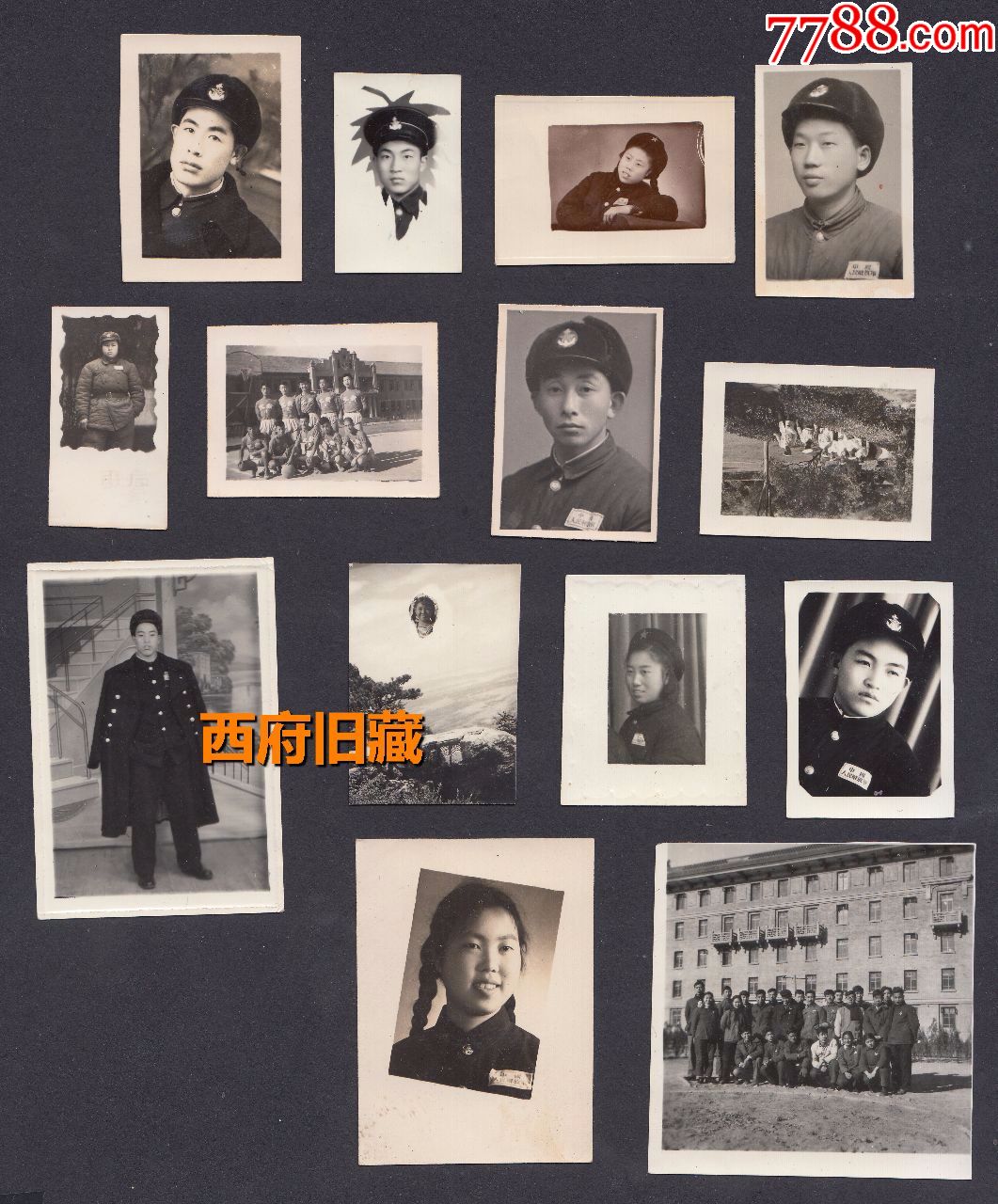 建国初海军第一文化速成中学老照片36张合售，各种样式的海军军服，多少照片后有备注