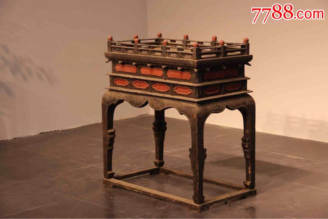 高古――大漆批灰托泥式供桌(佛座).年代:明.制式经典