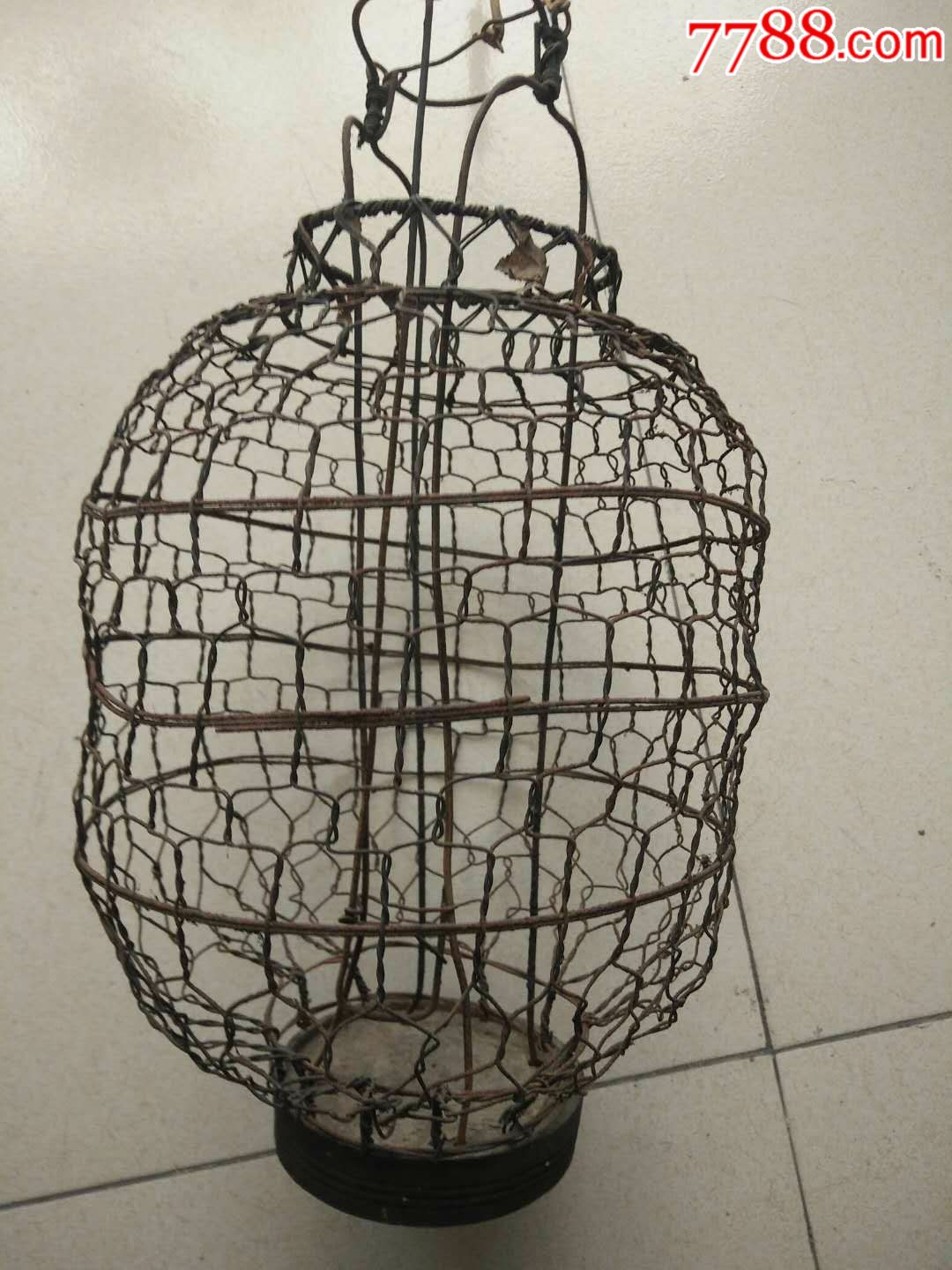 清代铁丝编制灯笼30*17cm