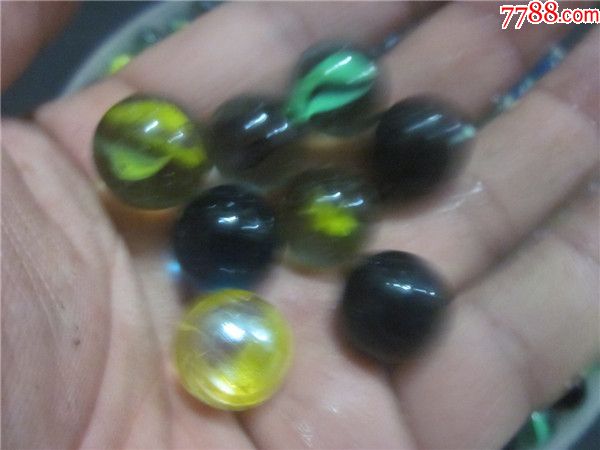 80后童年怀旧回忆~老玻璃弹珠玻璃球一组大中小花色不