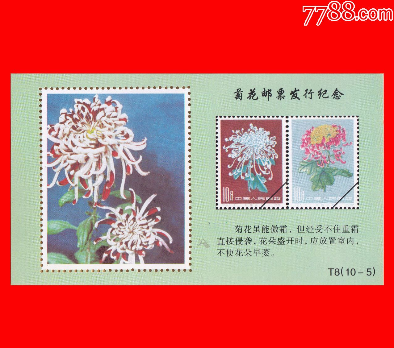 《菊花邮票发行》纪念张10×1