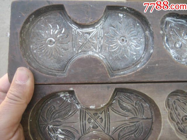 民国老模具手雕2种图银锭鲤鱼图店铺装饰黑古力漆包浆非物质遗产