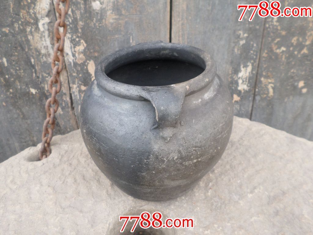 古玩杂项民俗怀旧老物件瓷器陶器老缸瓦罐影视剧道具双系灰陶罐子