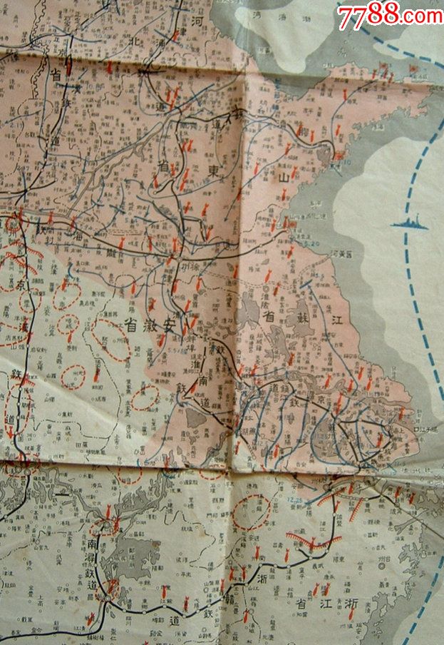 二战日军第一年战斗经过图地图舆图抗战古地图