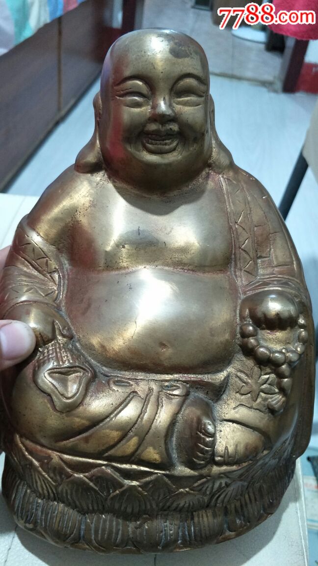 90年代工艺品弥勒佛铜像