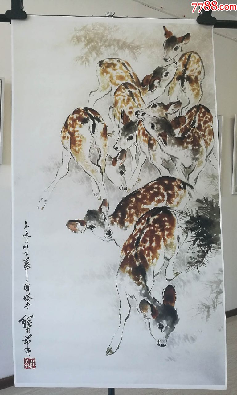 刘继卣《梅花鹿》_花鸟国画原作_大风堂艺术画廊