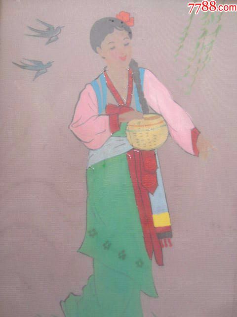 《朝鲜姑娘》手绘人物画——漂亮!