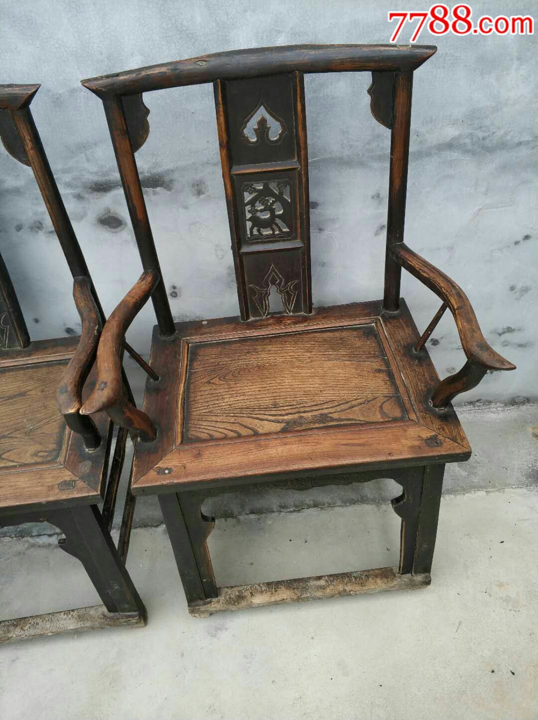 清代核桃木椅子完整_木椅/凳_第2张_7788旧家具收藏
