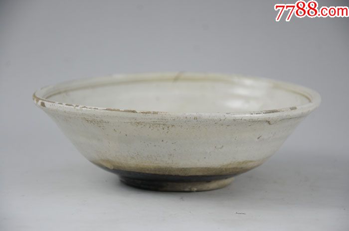 明代白釉瓷碗磁州窑老瓷器收藏品陈设摆件包老包真古玩古董民俗品