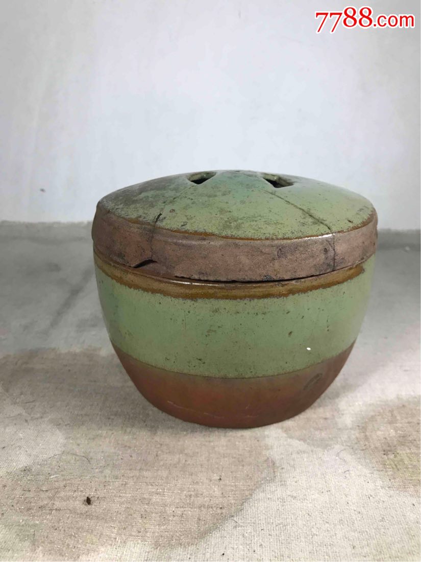 古董古玩收藏杂项清代绿釉罐紫砂罐老砂罐子小缸水缸建新厂