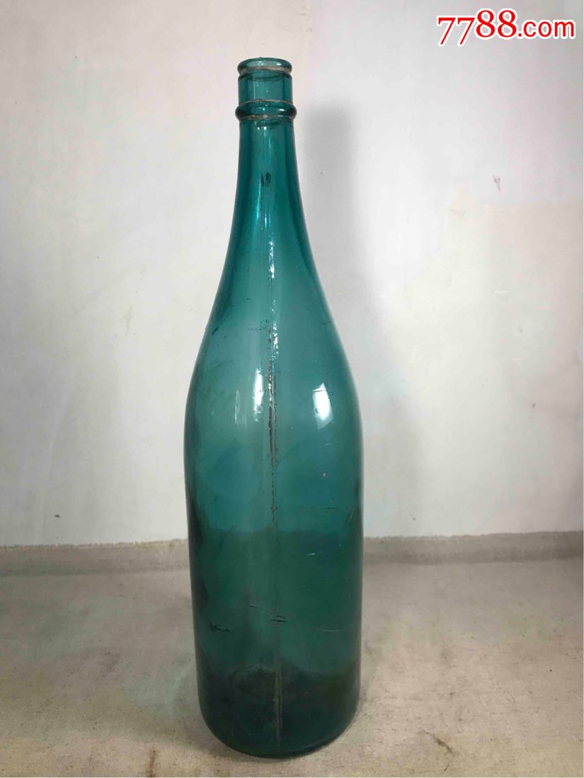 古董古玩收藏杂项近代瓶子老物件民俗日本玻璃酒瓶蓝色玻璃器皿