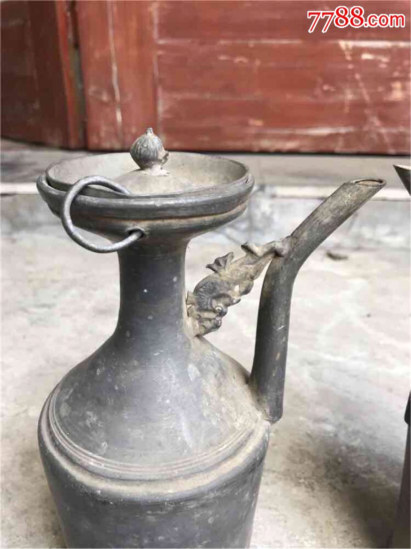 民俗老物件老锡器锡酒壶一对