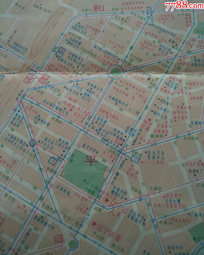 1988年沈阳文娱,商店,旅社,饭店分布图,沈阳机关文教科研工厂分布图