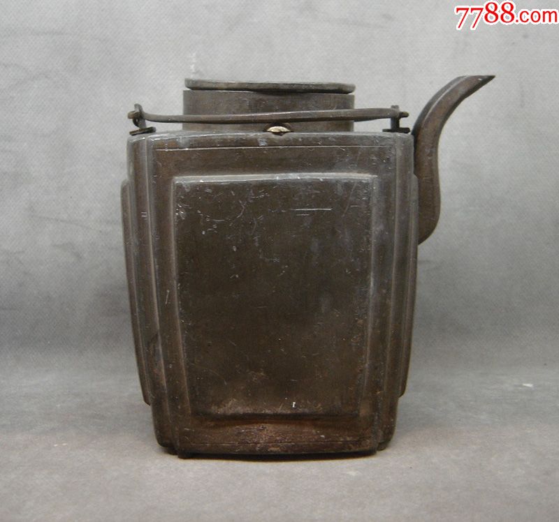 民国方形锡酒壶(不老包退)