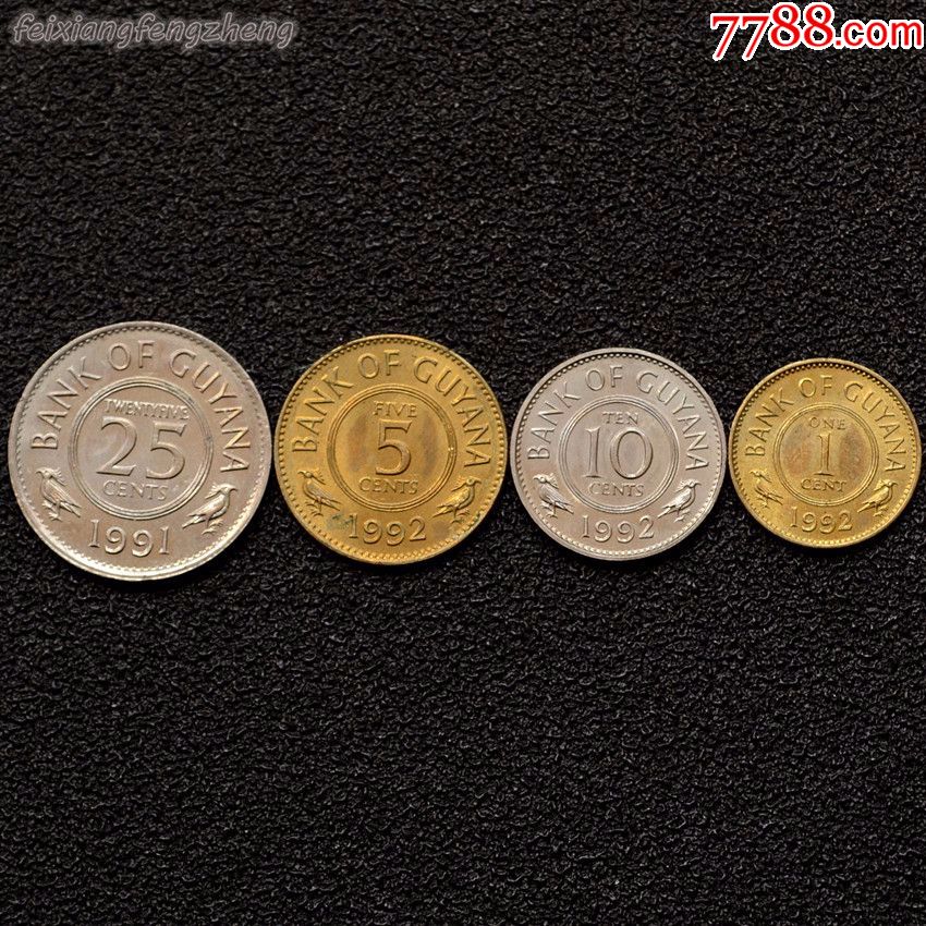 【美洲】圭亚那4枚一套硬币套币外国钱币