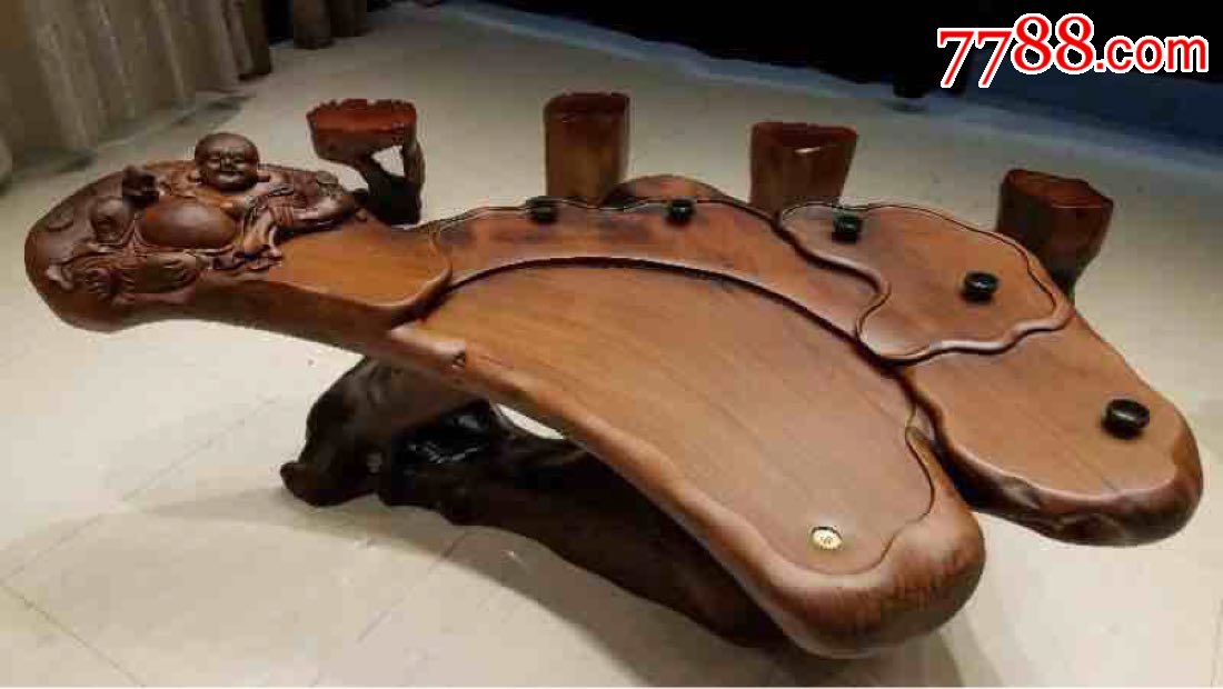 根雕木雕老挝红花梨整体无拼接实木树根茶台茶桌茶几茶具