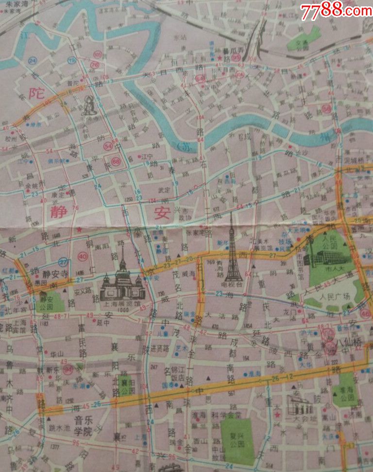 80年年代上海游览地图图片