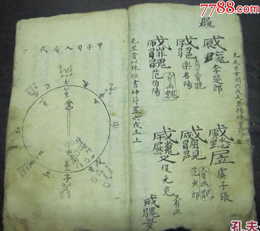 稀见清代风水奇门符咒手钞秘本《奇门遁甲符咒》